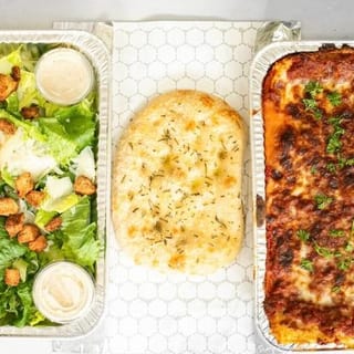 Family Lasagna + Focaccia + Family Salad